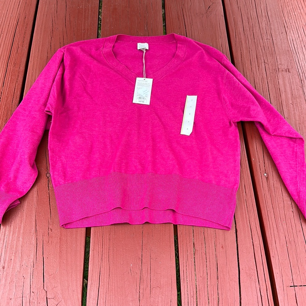 A new day womens pink sweater NWT